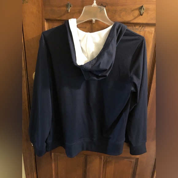 Nautica Competition deep blue zip up hooded sweatshirt hoodie Large - Picture 2 of 5